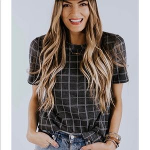 ROOLEE Pearson Grid Top in Charcoal